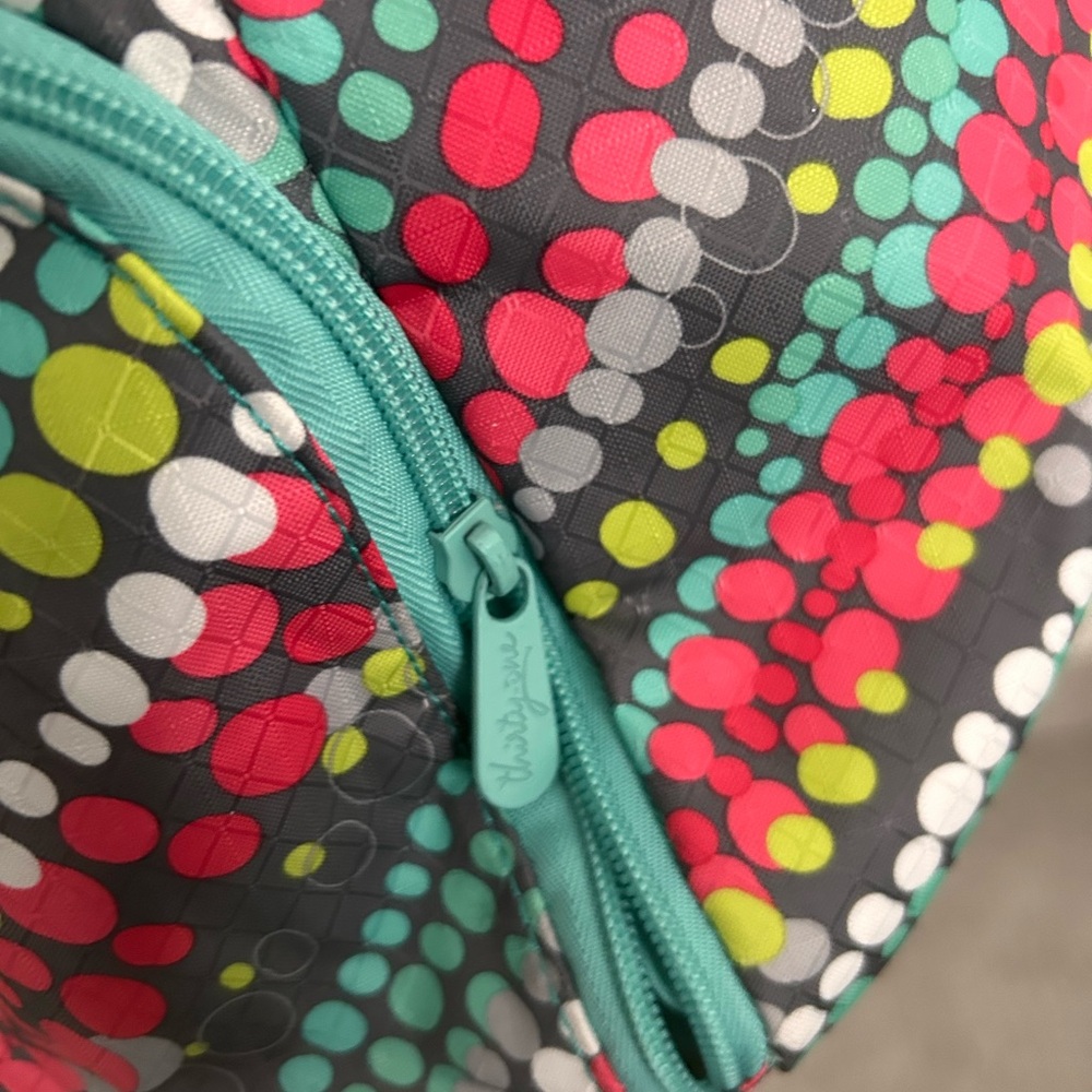 Thirty-One Teal and Multicolor Dot Tote - Picture 7 of 11